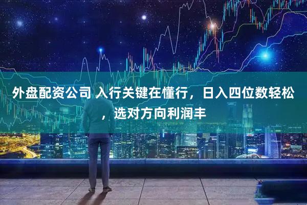 外盘配资公司 入行关键在懂行，日入四位数轻松，选对方向利润丰